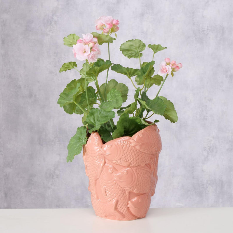 Load image into Gallery viewer, Boltze home bloempot vis h22cm roze
