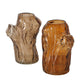 Boltze home vaas arbro bruin glas 11x9x14,7cm 2 assorti