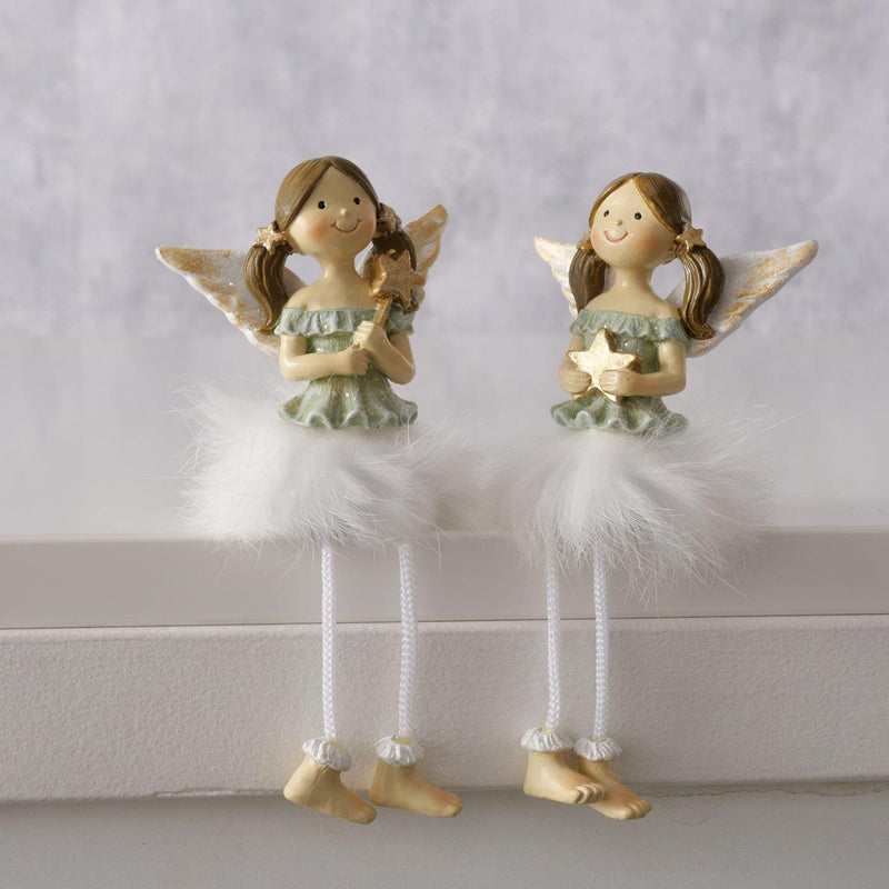 Load image into Gallery viewer, Boltze home engel met bungelbeentjes
