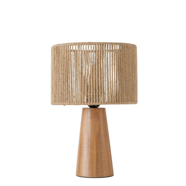 Boltze home tafellamp medika bruin cederhout hemp ã˜22,5xh34cm