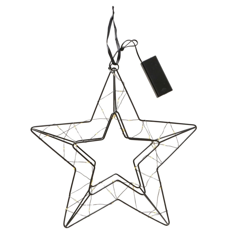 Load image into Gallery viewer, Boltze home decohanger led ster elvira zwart 29,5x30x6cm
