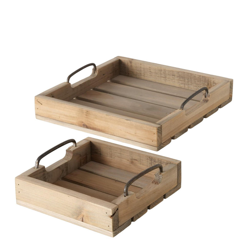 Load image into Gallery viewer, Boltze home dienblad ronja hout 2-delig l20-30cm h5cm
