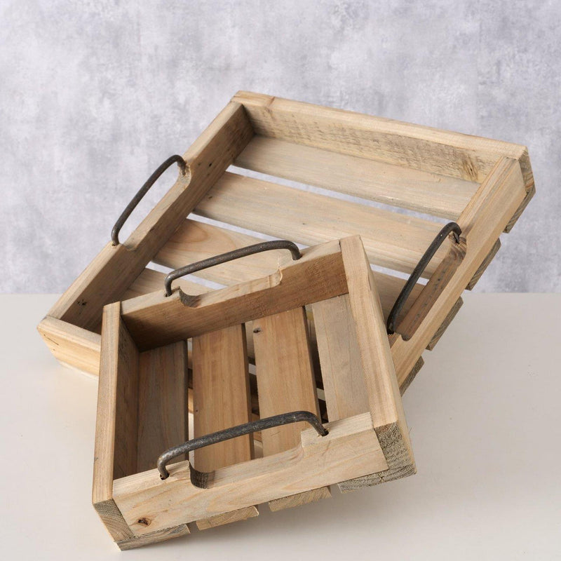 Load image into Gallery viewer, Boltze home dienblad ronja hout 2-delig l20-30cm h5cm
