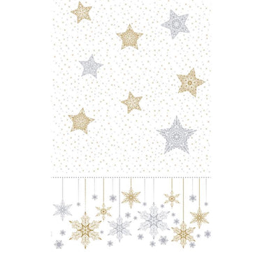 Duni tafellaken snowstars white 138x220cm