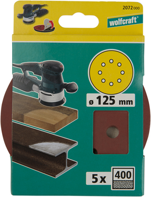 Wolfcraft hechtschuurschijven | k400 | geperforeerd | ø125mm | 5 stuks - 2072000