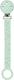 Nattou silicone - fopspeenketting met universele bevestiging - 21 cm - munt groen patroon