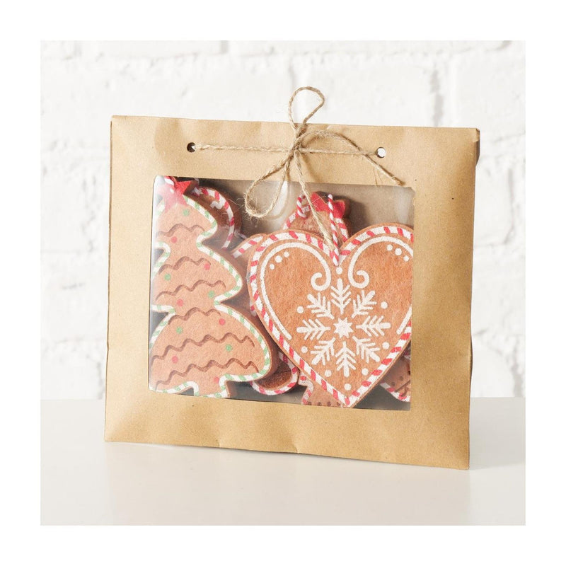 Load image into Gallery viewer, Boltze home kersthanger peperkoekmannetje 8,5x10,5cm 4-delig

