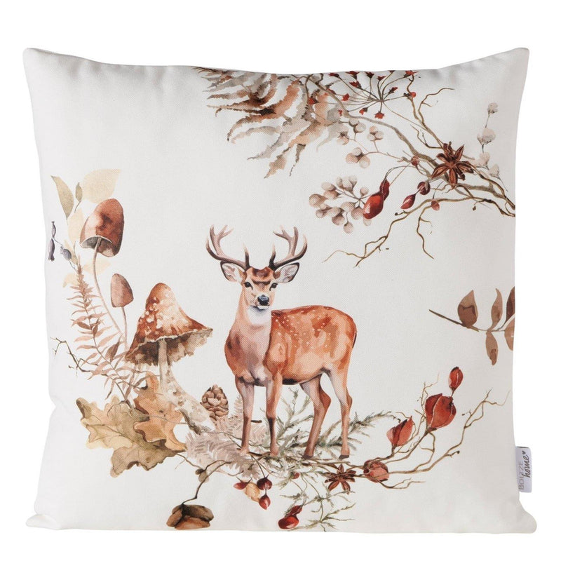 Load image into Gallery viewer, Boltze home kussen hert gerd polyester groen lichtbruin wit 45x45cm
