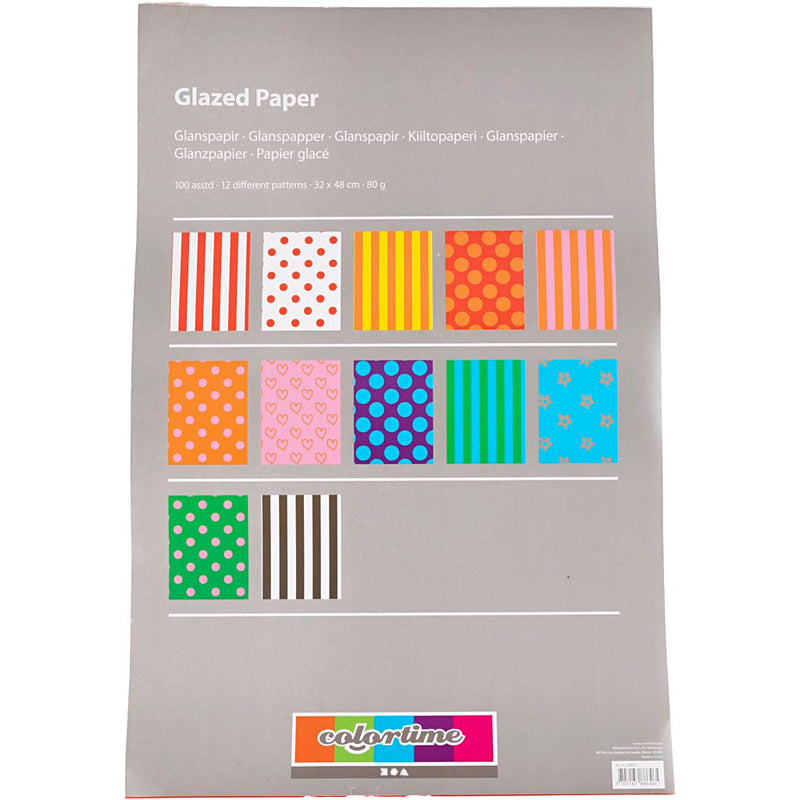 Afbeelding laden in galerijviewer, Https: www.cchobby.nl glanspapier-patroon-vel-32x48-cm-80-gr-diverse-kleuren-100-div-vellen-1-doos
