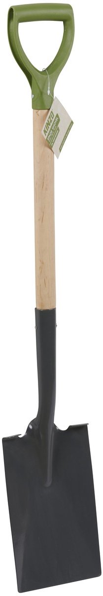 Kinzo tuinspade 105 cm – stevige spade met houten steel en ergonomisch handvat – schop voor tuinwerk, grondbewerking en boomwortels – tuinschop van metaal
