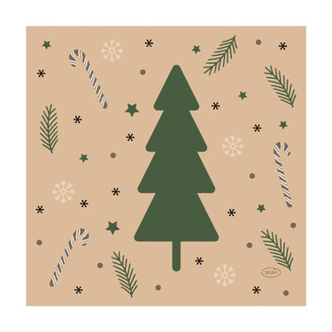 Duni servetten natural yuletid 33x33cm