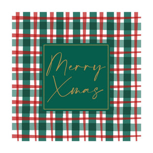 Duni servetten xmas check 24x24cm