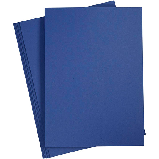 Creativ company gekleurd karton, a4, vel 210x297 mm, 180 gr, donkerblauw, 20 vel 1 doos
