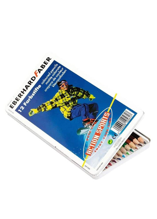 Van der doelen kleurpotloden 12 stuks in blik, eberhart faber