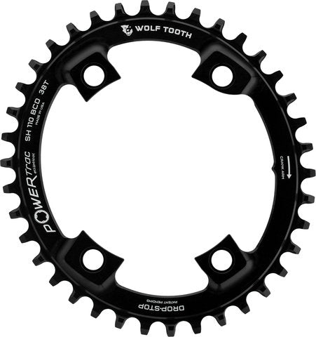 Load image into Gallery viewer, Wolf tooth components elliptical 110 bcd asymmetric 4-arm chainring for shimano
