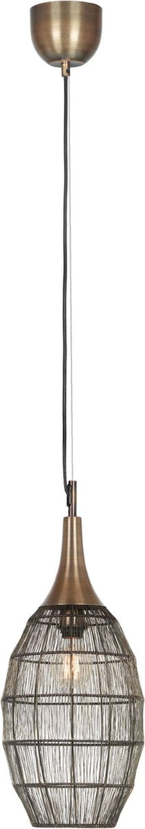 Trio soraya - hanglamp - oud messing - excl. 1x e27 4 w - plafondbevestiging - in hoogte verstelbaar