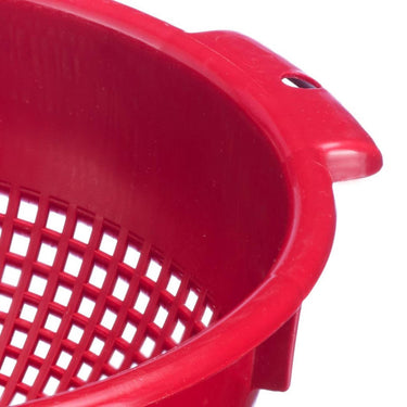 Westmark vergiet zeef, met verzonken handgrepen en bevestigingshaken, kunststof, rood, 2126221r