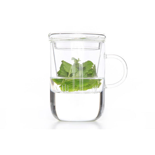 Theeglas met filter ø 8cm h=12cm