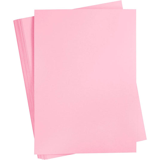 Gekleurd karton, a2, vel 420x594 mm, 180 gr, lichtroze, 100 vel 1 doos