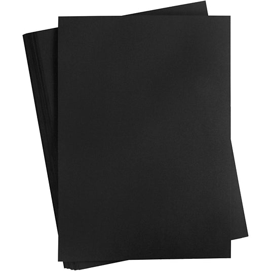 Gekleurd karton, a2, vel 420x594 mm, 180 gr, zwart, 100 vel 1 doos