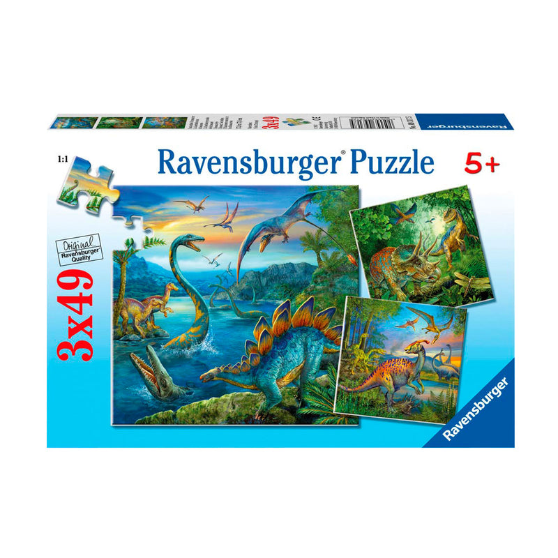 Load image into Gallery viewer, Ravensburger dinosauriers, 3x49st.
