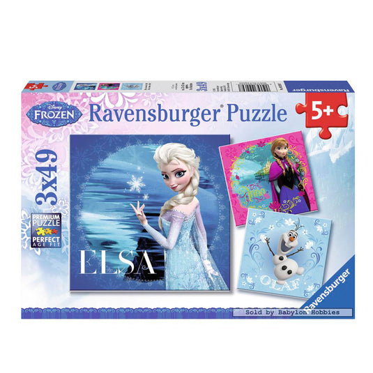 Ravensburger disney frozen puzzel: elsa, anna olaf, 3x49st.