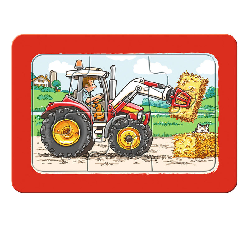 Load image into Gallery viewer, Ravensburger graafmachine, tractor en kiepauto- my first puzzels -3x6 stukjes - kinderpuzzel
