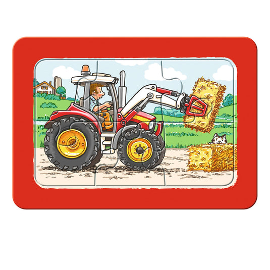 Ravensburger graafmachine, tractor en kiepauto- my first puzzels -3x6 stukjes - kinderpuzzel