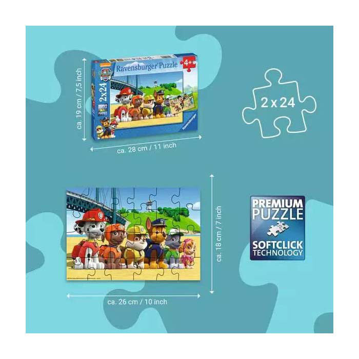 Load image into Gallery viewer, Ravensburger puzzel 2x24st dappere hond
