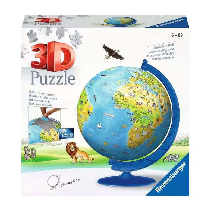 Load image into Gallery viewer, Ravensburger xxl kinder globe (engels) - 3d puzzel - 180 stukjes
