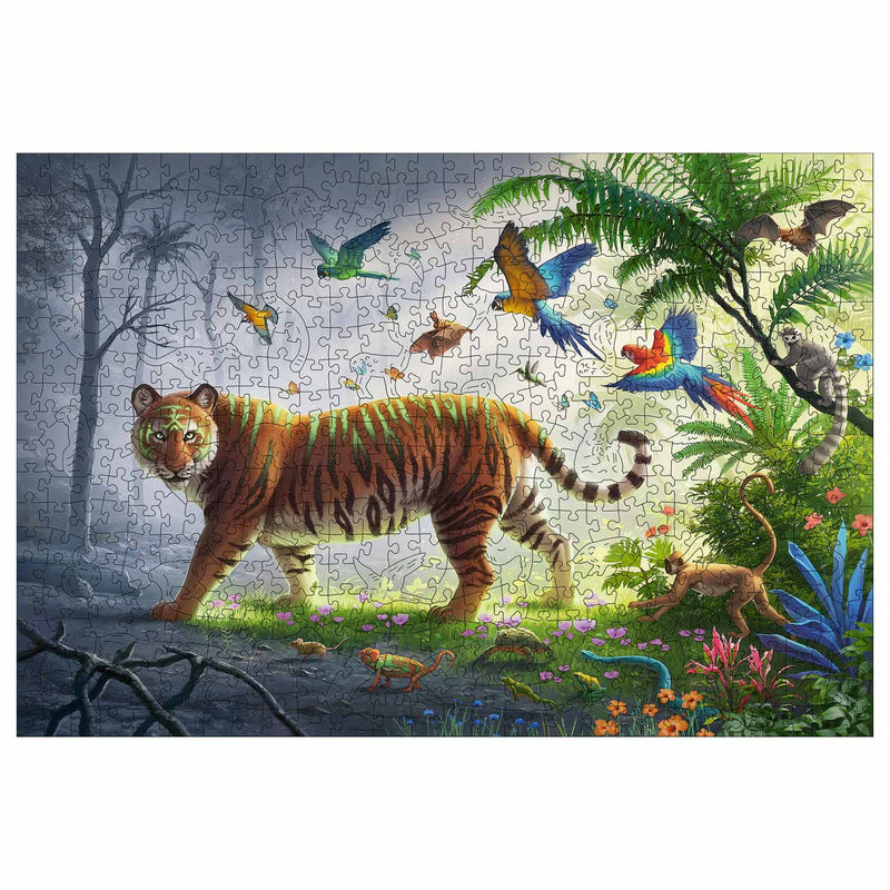 Load image into Gallery viewer, Ravensburger houten puzzel tijger in de jungle, 500st.
