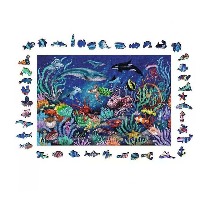 Load image into Gallery viewer, Ravensburger houten puzzel onder de zee, 500st.
