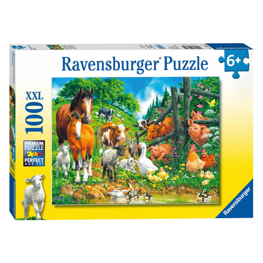 Ravensburger puzzel dierenbijeenkomst, 100st. xxl