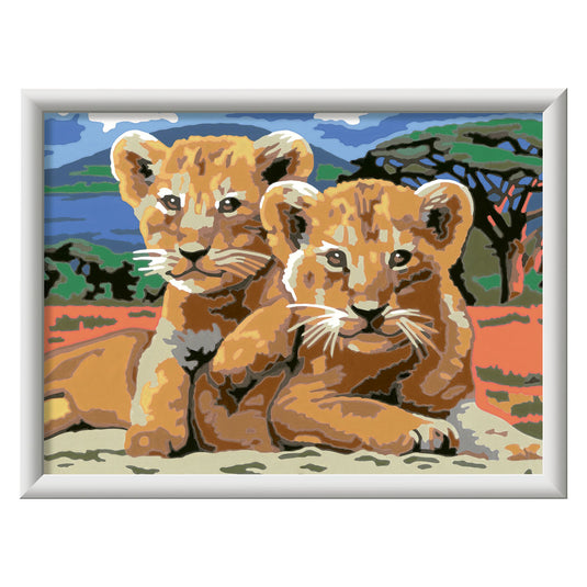 Ravensburger creart schilderen op nummer - kleine leeuwenwelpjes
