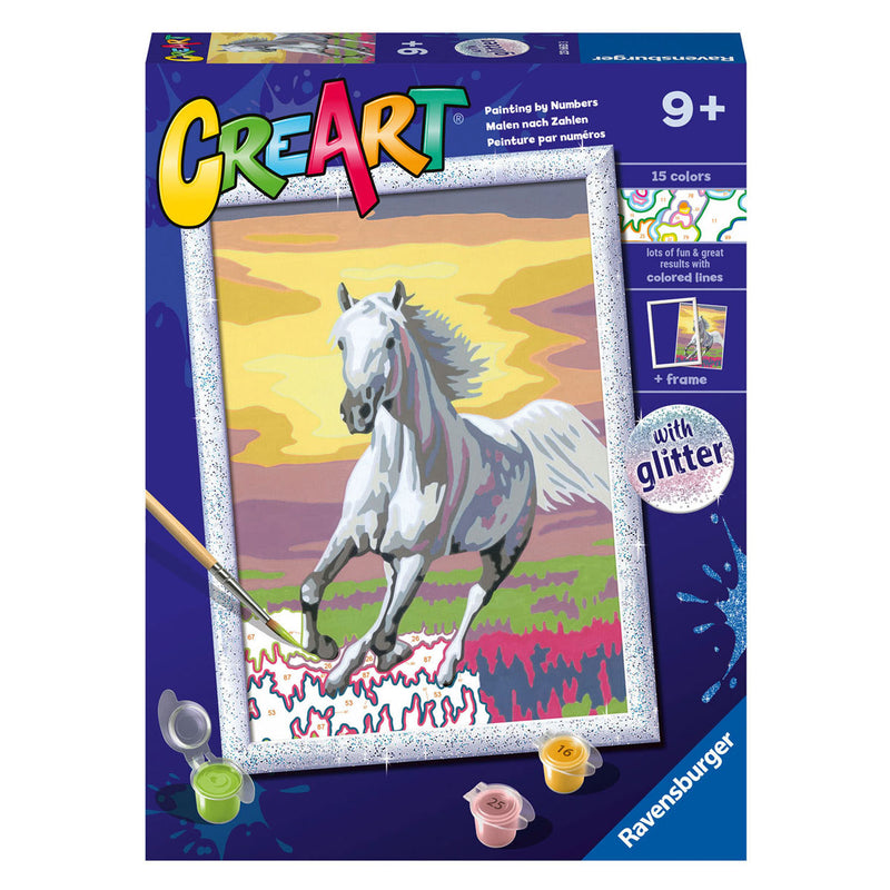 Load image into Gallery viewer, Ravensburger creart schilderen op nummer - paard bij zonsondergang
