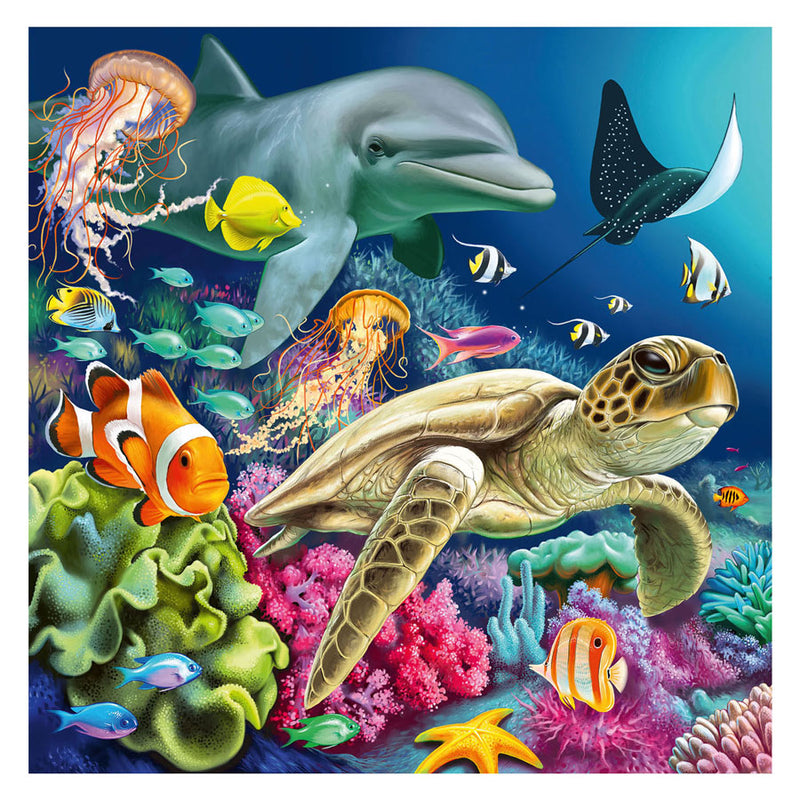 Load image into Gallery viewer, Ravensburger legpuzzel betoverende onderwaterwereld, 3x49st.
