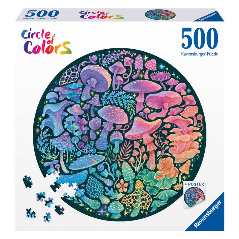 Load image into Gallery viewer, Ravensburger legpuzzel circle of colors paddenstoellen, 500st.
