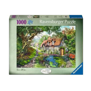 Ravensburger puzzel flower hill lane - legpuzzel - 1000 stukjes