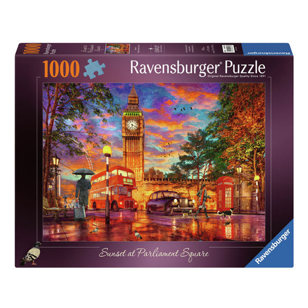 Load image into Gallery viewer, Ravensburger legpuzzel zonsondergang op parliament square, londen, 1000st.
