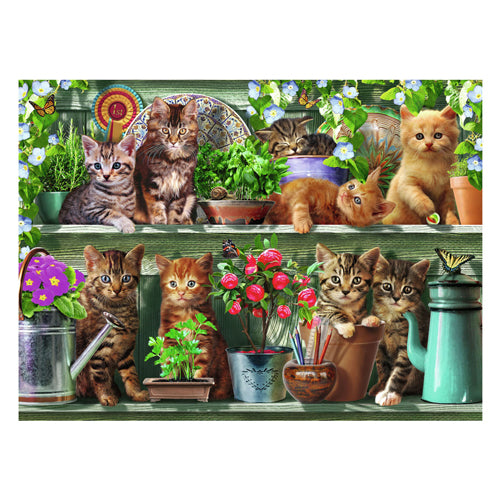 Load image into Gallery viewer, Ravensburger puzzel dieren katjes in het rek - 500 stukjes.
