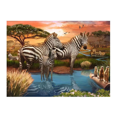 Ravensburger legpuzzel zebra's bij de drinkplaats, 500 stukjes