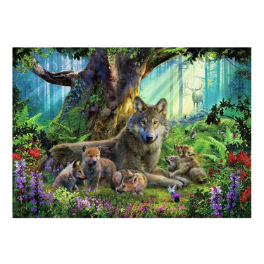 Ravensburger puzzel familie wolf in het bos - 1000 stukjes dieren.