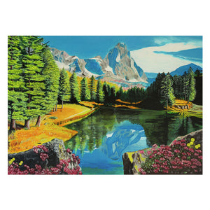 Ravensburger puzzel rocky mountain reflections - legpuzzel - 300 stukjes extra groot