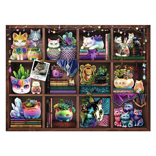 Load image into Gallery viewer, Ravensburger legpuzzel cubby cats and succulents, 500st.
