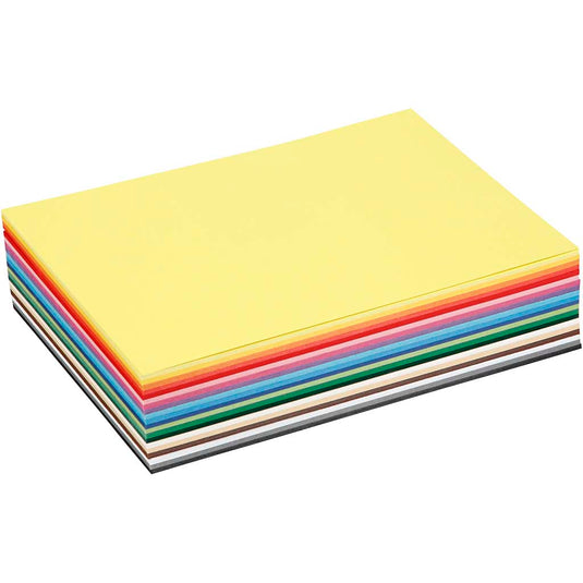 Colortime gekleurd karton, a5, vel 148x210 mm, 180 gr, diverse kleuren, 300 div vellen 1 doos