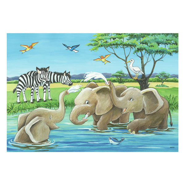Load image into Gallery viewer, Ravensburger puzzel jonge dieren uit de hele wereld - 2 x 12 stukjes
