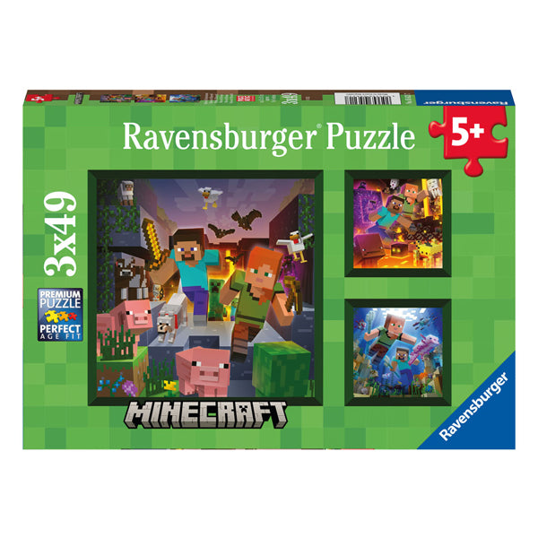 Load image into Gallery viewer, Ravensburger legpuzzel minecraft biomes, 3x49st.
