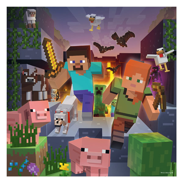 Load image into Gallery viewer, Ravensburger legpuzzel minecraft biomes, 3x49st.
