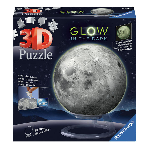 Load image into Gallery viewer, Ravensburger 3d puzzelbal maan glow in the dark, 72st.
