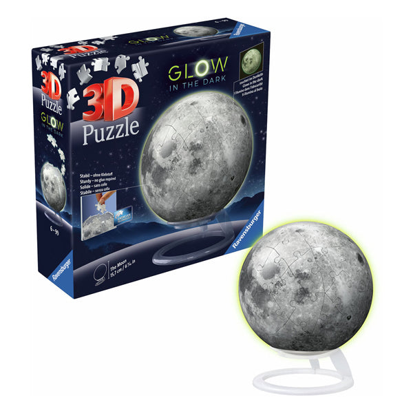 Load image into Gallery viewer, Ravensburger maan glow in the dark - 3d puzzel

